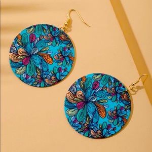 Floral Pattern Drop Earrings